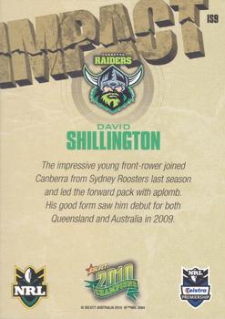 2010 NRL Champions - Impact Signature Gold #IS9 David Shillington Back